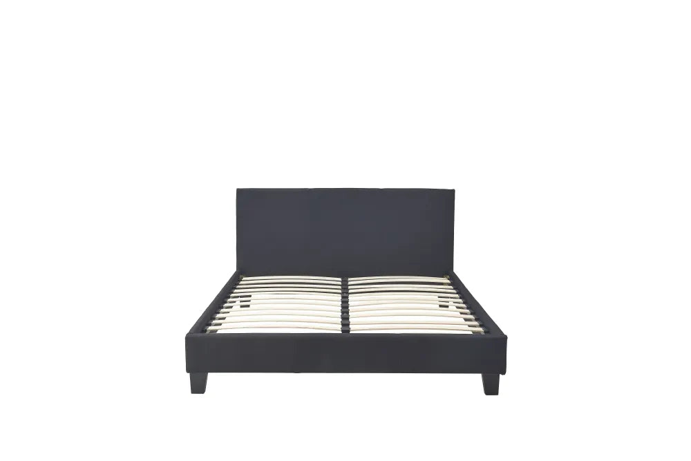 Lit Kelia Tissu Gris Sommier Inclus 140x190 cm