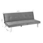 BANQUETTE CONVERTIBLE CLIC CLAC CHROME GRIS