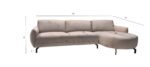 CARLTON CANAPE ANGLE GAUCHE TISSUS CHENILLE BEIGE 299x160cm