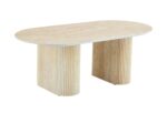 TABLE BASSE ROXY PIED EFFET TRAVERTIN CERAMIQUE TRAVERTIN MAT 120x60x45cm