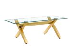 TABLE BASSE IXE GOLD TRANSPARENT 120x60x45cm
