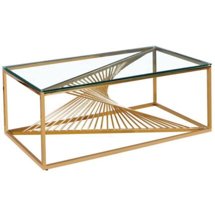 TABLE BASSE BRITANNY GOLD TRANSPARENT 120x60x45 cm