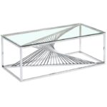 TABLE BASSE BRITANNY CHROME TRANSPARENT 120x60x45 cm