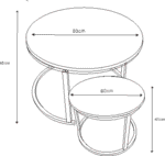 TABLE BASSE GIGOGNE GOLD CERAMIQUE 80x45cm+60x38cm