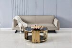 TABLE BASSE STICK GOLD MARBRE NOIR 90 x 45 CM