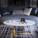 TABLE BASSE GAMMA GOLD PIERRE MARBRE 120 x 60 x 45 CM