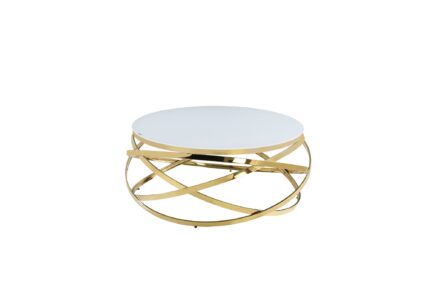 TABLE BASSE EVOL GOLD ULTRA BLANC 100 CM