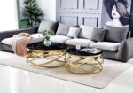TABLE BASSE EVOL GOLD MARBRE NOIR 100CM