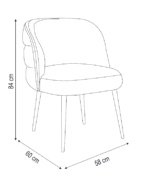 CHAISE SACHA PIEDS GOLD ASSISE MOKA TISSU EFFET LIN