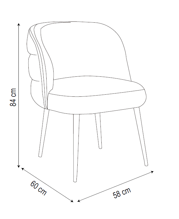 Chaise Enveloppante Moka - Vue latérale