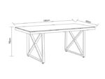 TABLE REPAS LEVANTO METAL NOIR MARBRE BEIGE 180x90x75 cm
