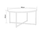 TABLE BASSE LORIE PIED CHROME TRANSPARENT 90CM