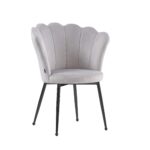 Lot de chaises NYMPHEA pieds métal noir assise Velours