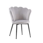 Lot de chaises NYMPHEA pieds métal noir assise Velours