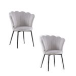 Lot de chaises NYMPHEA pieds métal noir assise Velours