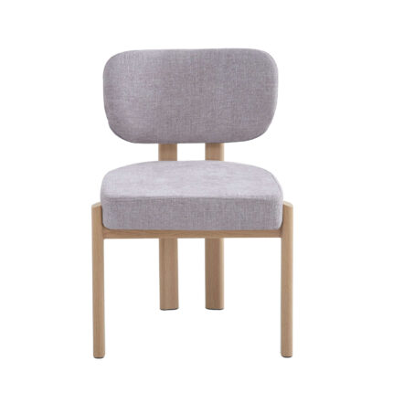 CHAISE BAGUETTE PIED EFFET BOIS SERGE CHENILLE LIGHT GRIS