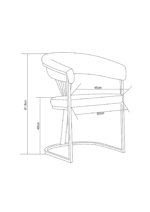 CHAISE AVEC ACCOUDOIR BRITTANY CHROME GRIS SILVER