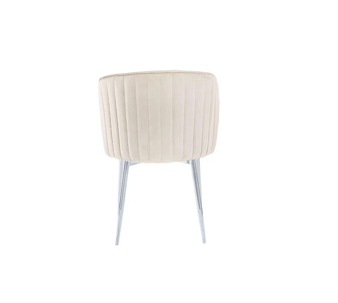 Chaise Velours Beige de dos