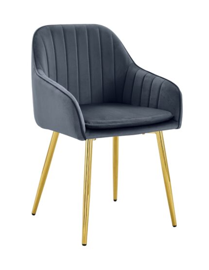 CHAISE PAMS PIED GOLD VELOURS ANTHRACITE
