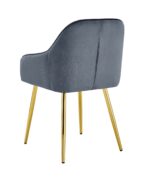 CHAISE PAMS PIED GOLD VELOURS ANTHRACITE