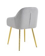 CHAISE PAMS PIED GOLD VELOURS GRIS