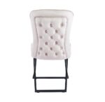 Lot de 4 chaises GABRIELLE Métal noir Velours Capitonné