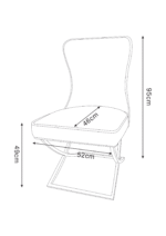 Lot de 4 chaises GABRIELLE Métal noir Velours Capitonné