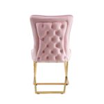 CHAISE GABRIELLE GOLD VELOURS ROSE PALE