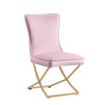 CHAISE GABRIELLE GOLD VELOURS ROSE PALE