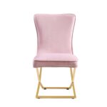 CHAISE GABRIELLE GOLD VELOURS ROSE PALE