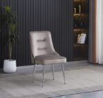 CHAISE ZIP CHROME VELOURS MOKA