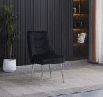 Lot de 2 chaises luxury ZIP en velours pieds chromés