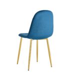 CHAISE SCANDINAVE VELOURS VERT CANARD PIED GOLD