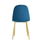 CHAISE SCANDINAVE VELOURS VERT CANARD PIED GOLD