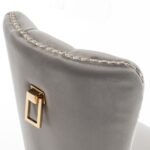 Lot de 2 chaises POIGNEE Clouté en velours pied Gold