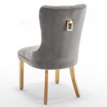 Lot de 2 chaises POIGNEE Clouté en velours pied Gold