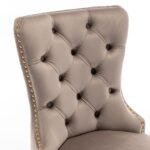 Lot de 2 chaises POIGNEE Clouté en velours pied Gold