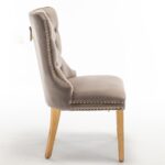 Lot de 2 chaises POIGNEE Clouté en velours pied Gold