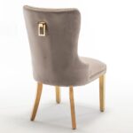 Lot de 2 chaises POIGNEE Clouté en velours pied Gold