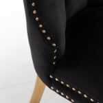 Lot de 2 chaises POIGNEE Clouté en velours pied Gold