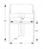 Chaise mellow pied effet noyer assise tweed latte