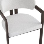 Chaise mellow pied effet noyer assise tweed latte