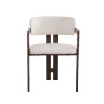 Chaise mellow pied effet noyer assise velours beige