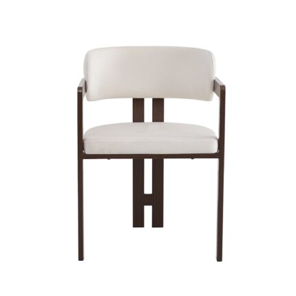 Chaise mellow pied effet noyer assise velours beige