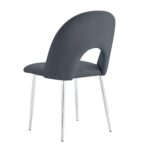 CHAISE TEDDY CHROME VELOURS ANTHRACITE