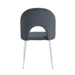 CHAISE TEDDY CHROME VELOURS ANTHRACITE