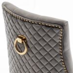 Lot de 2 chaises ANNEAU mattelassée et clo?tée Gold velours