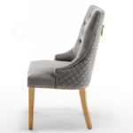 Lot de 2 chaises ANNEAU mattelassée et clo?tée Gold velours