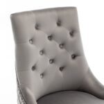 Lot de 2 chaises ANNEAU mattelassée et clo?tée Gold velours