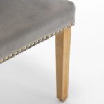 Lot de 2 chaises ANNEAU mattelassée et clo?tée Gold velours